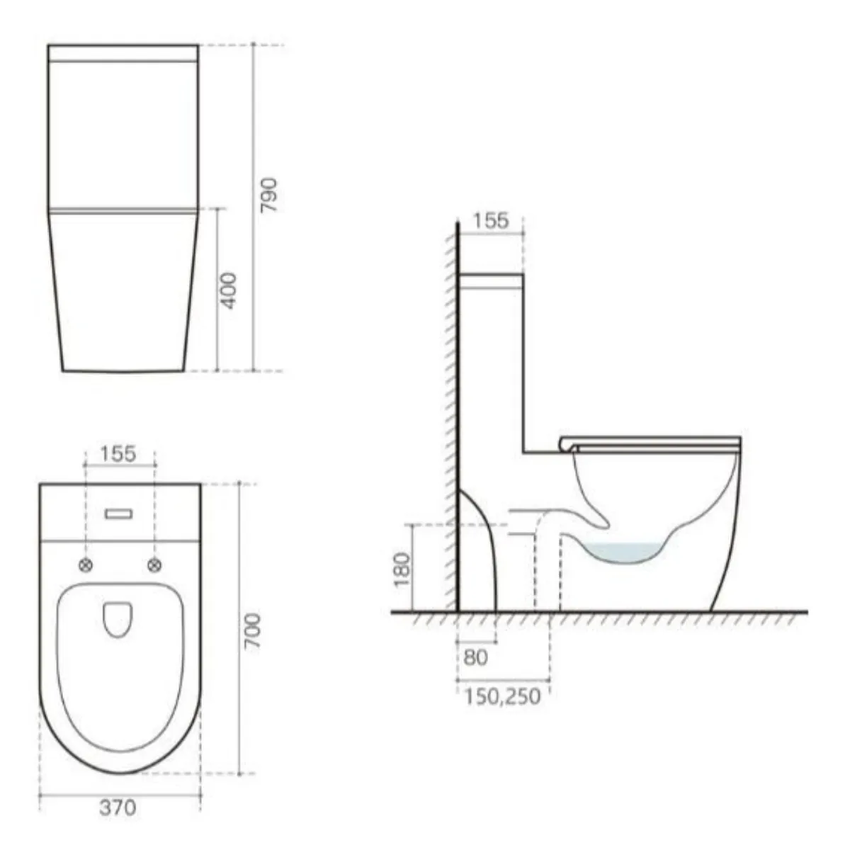 Eriva EA180TR Tornado Flush Toilet Bowl - view 2
